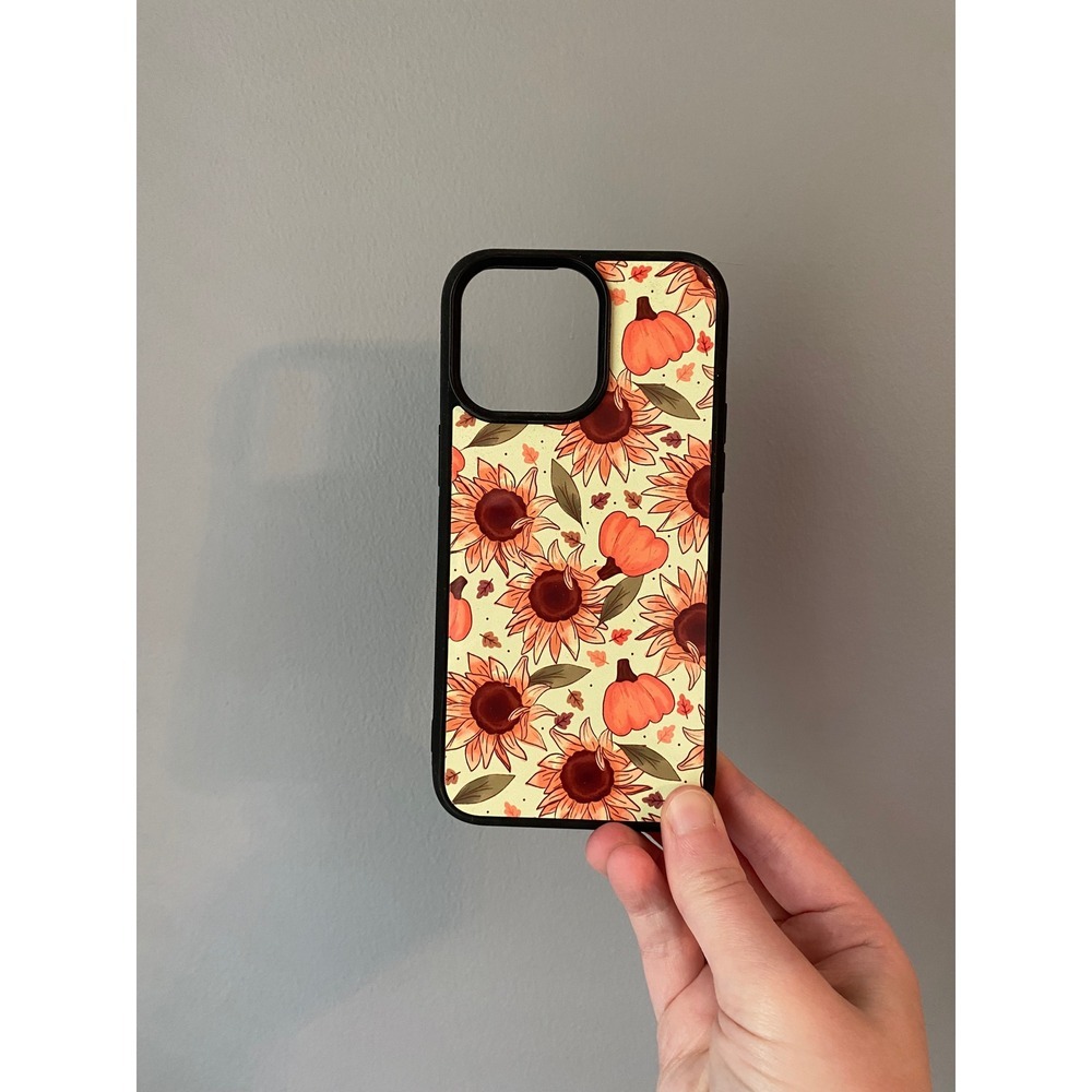 Phone Case iPhone 15 Pro Max Multicolor Sunflower Pumpkin Fall‎ Floral Aesthetic